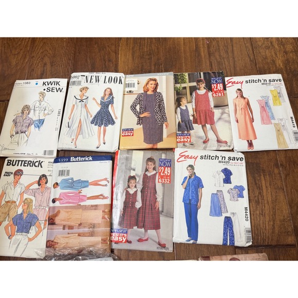 Butterick Kwik Sew New Look Easy Simplicity Sewing Patterns Assorted Styles Lot - Picture 3 of 3